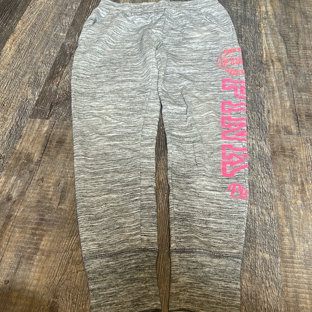 PINK Victoria's Secret Gray Leggings with Pink Logo